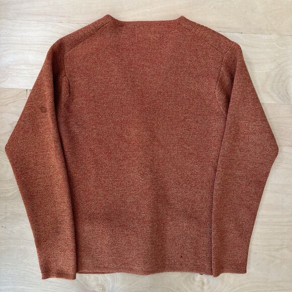 Vintage Snow Cardigan 34 Orange Wool Sweater 60s Winter Outerwear - Picture 8 of 11